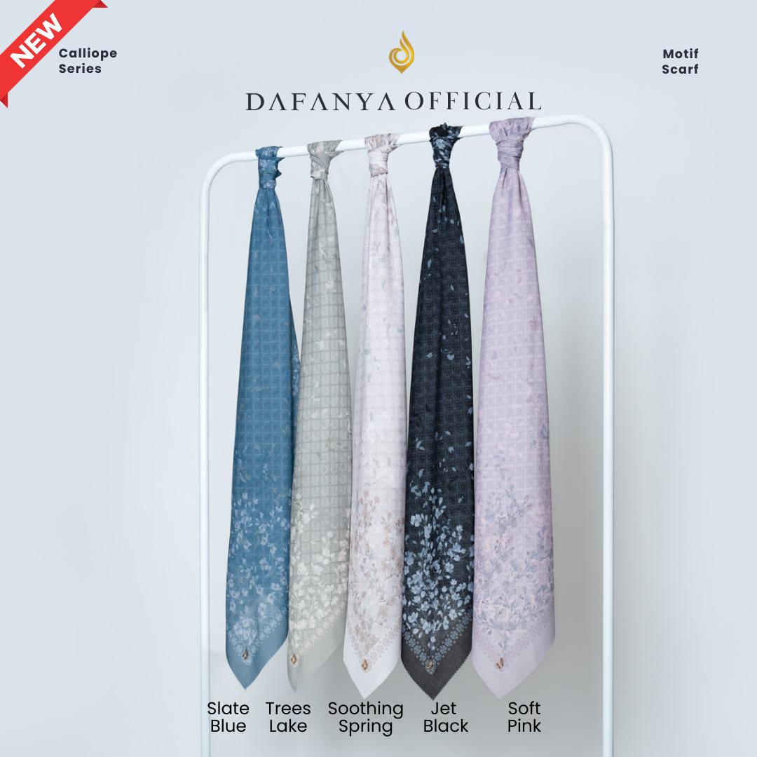 𝐃𝐀𝐅𝐀𝐍𝐘𝐀 - Emryn Series Jilbab Motif Monogram Kerudung Segi Empat Hijab Scarf bahan Voal Laser Cut