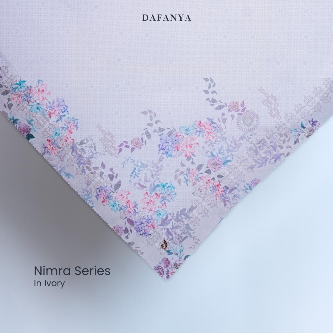 𝐃𝐀𝐅𝐀𝐍𝐘𝐀 - Nimra Series Jilbab Motif Floral Kerudung Segi Empat Hijab Scarf bahan Voal Laser Cut