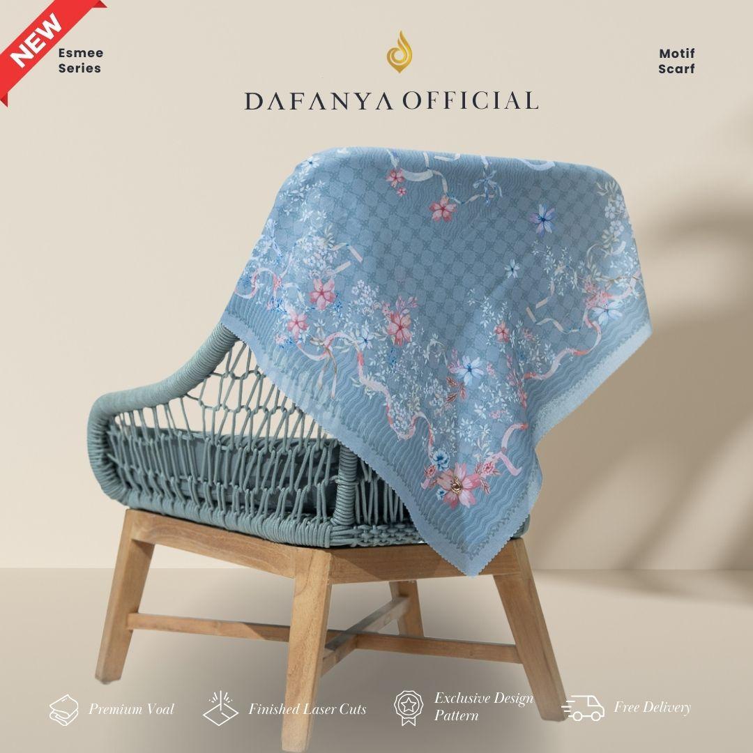 𝐃𝐀𝐅𝐀𝐍𝐘𝐀 - Esmee Series Jilbab Motif Floral Kerudung Segi Empat Hijab Scarf bahan Voal Laser Cut