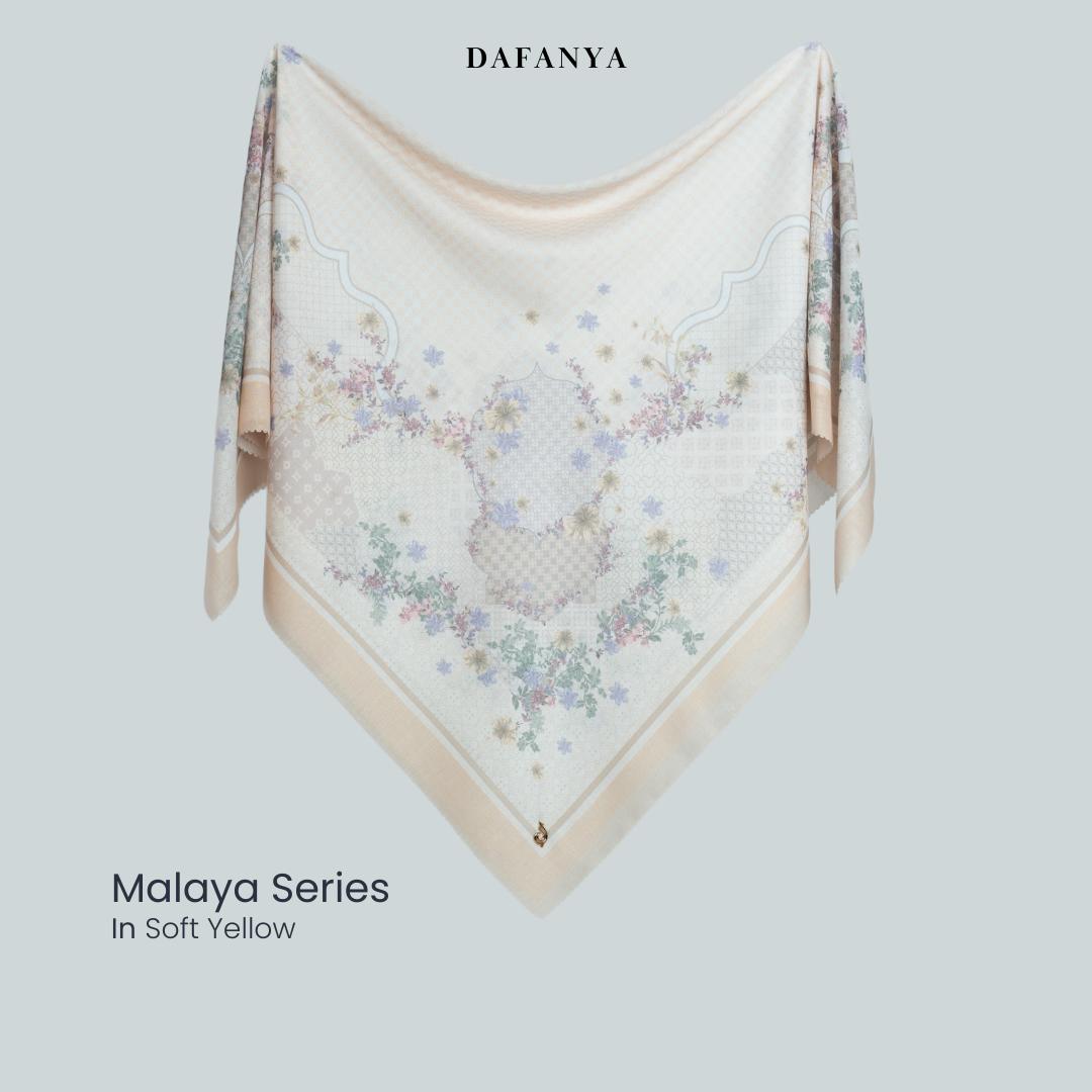 𝐃𝐀𝐅𝐀𝐍𝐘𝐀 - Malaya Series Jilbab Motif Floral Kerudung Segi Empat Hijab Scarf bahan Voal Laser Cut Rayafanya Edition