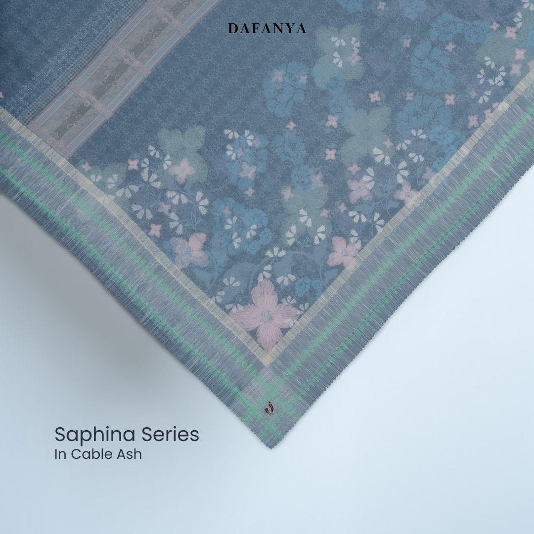 𝐃𝐀𝐅𝐀𝐍𝐘𝐀 - Saphina Series Jilbab Motif Floral Kerudung Segi Empat Hijab Scarf bahan Voal Laser Cut
