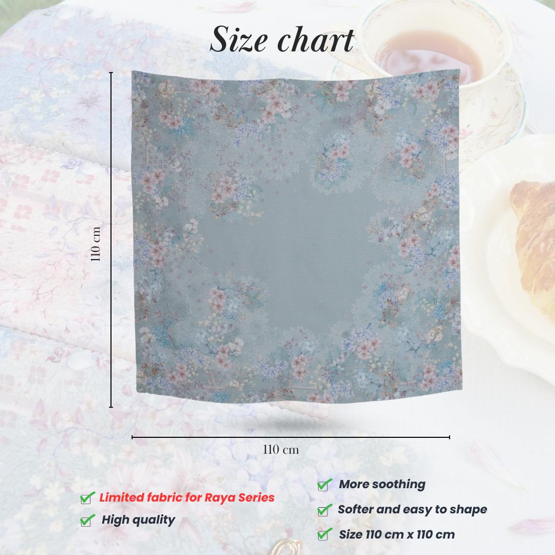 𝐃𝐀𝐅𝐀𝐍𝐘𝐀 - Chinoiserie Series Jilbab Motif Floral Kerudung Segi Empat Hijab Scarf bahan Voal Laser Cut Rayafanya Edition