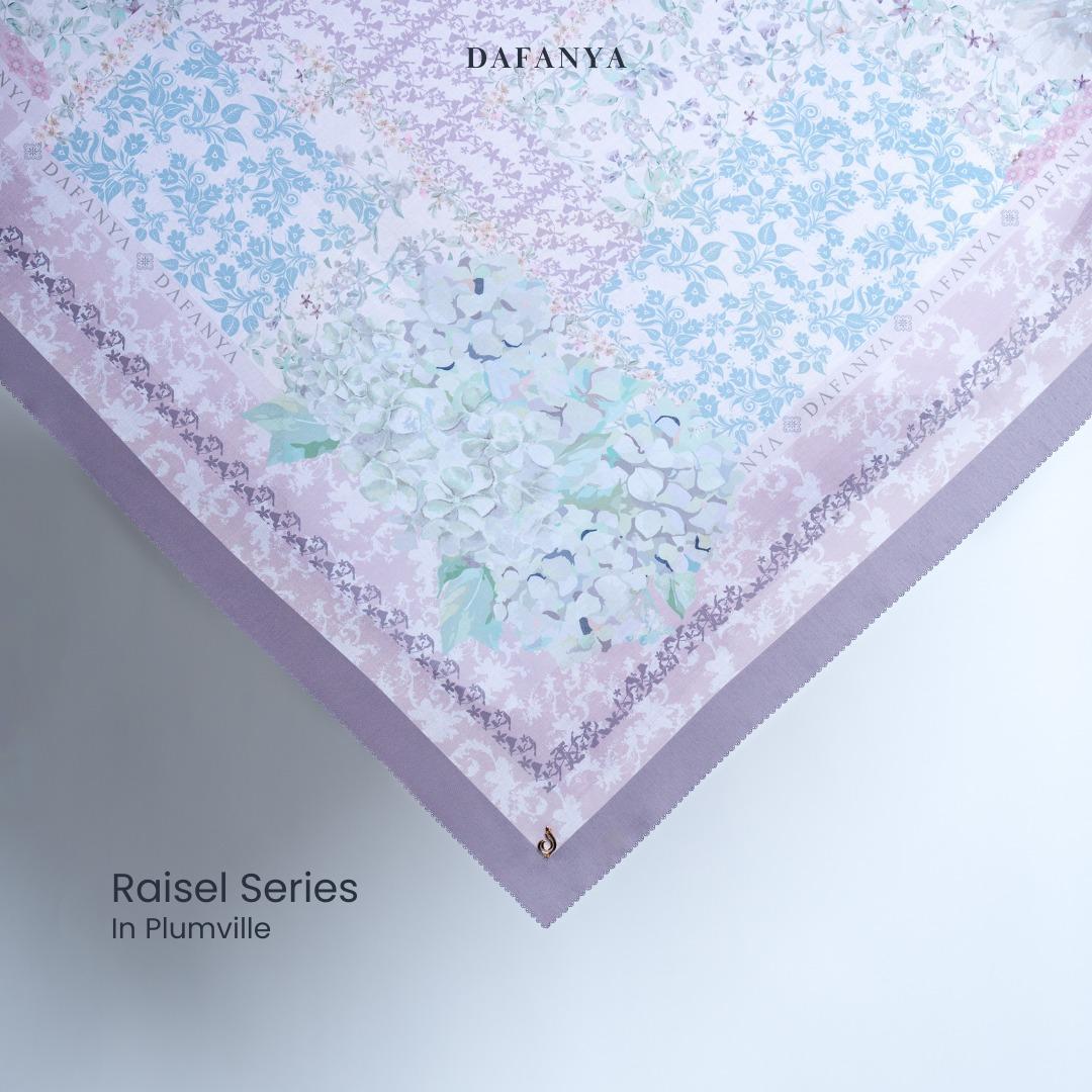 𝐃𝐀𝐅𝐀𝐍𝐘𝐀 - Raisel Series Jilbab Motif Floral Kerudung Segi Empat Hijab Scarf bahan Voal Laser Cut