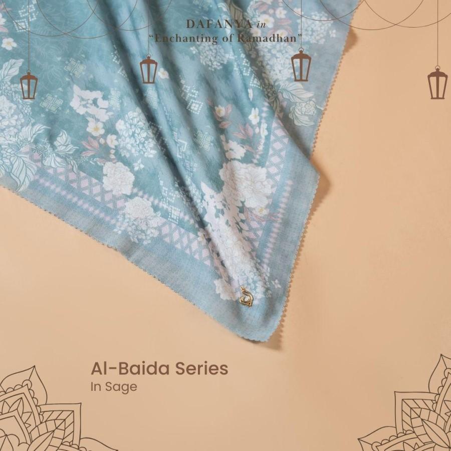𝐃𝐀𝐅𝐀𝐍𝐘𝐀 - Al-Baida Series Jilbab Motif Floral Kerudung Segi Empat Hijab Scarf bahan Voal Laser Cut