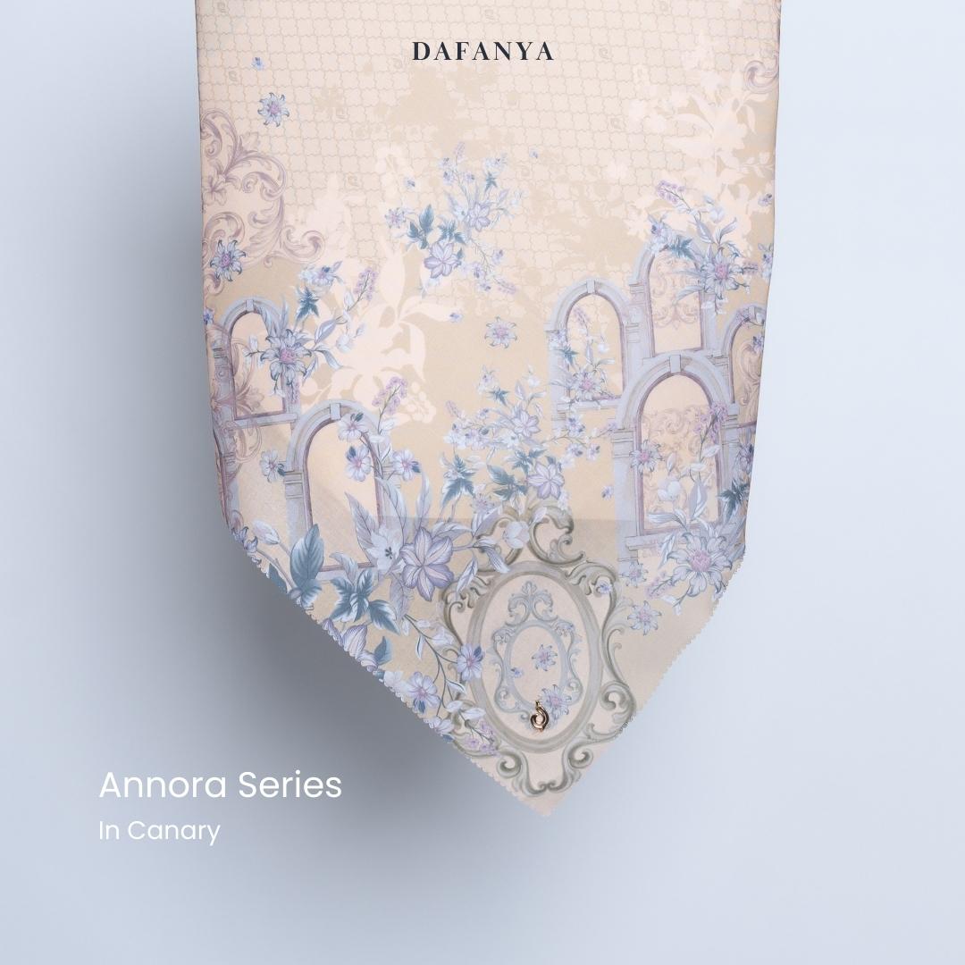 𝐃𝐀𝐅𝐀𝐍𝐘𝐀 - Annora Series Jilbab Motif Floral Kerudung Segi Empat Hijab Scarf bahan Voal Laser Cut
