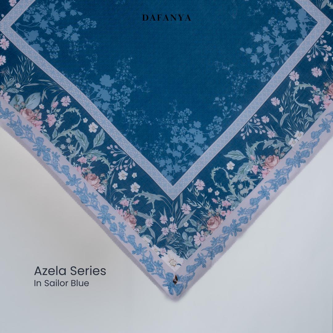𝐃𝐀𝐅𝐀𝐍𝐘𝐀 - Azela Series Jilbab Motif Floral Kerudung Segi Empat Hijab Scarf bahan Voal Laser Cut