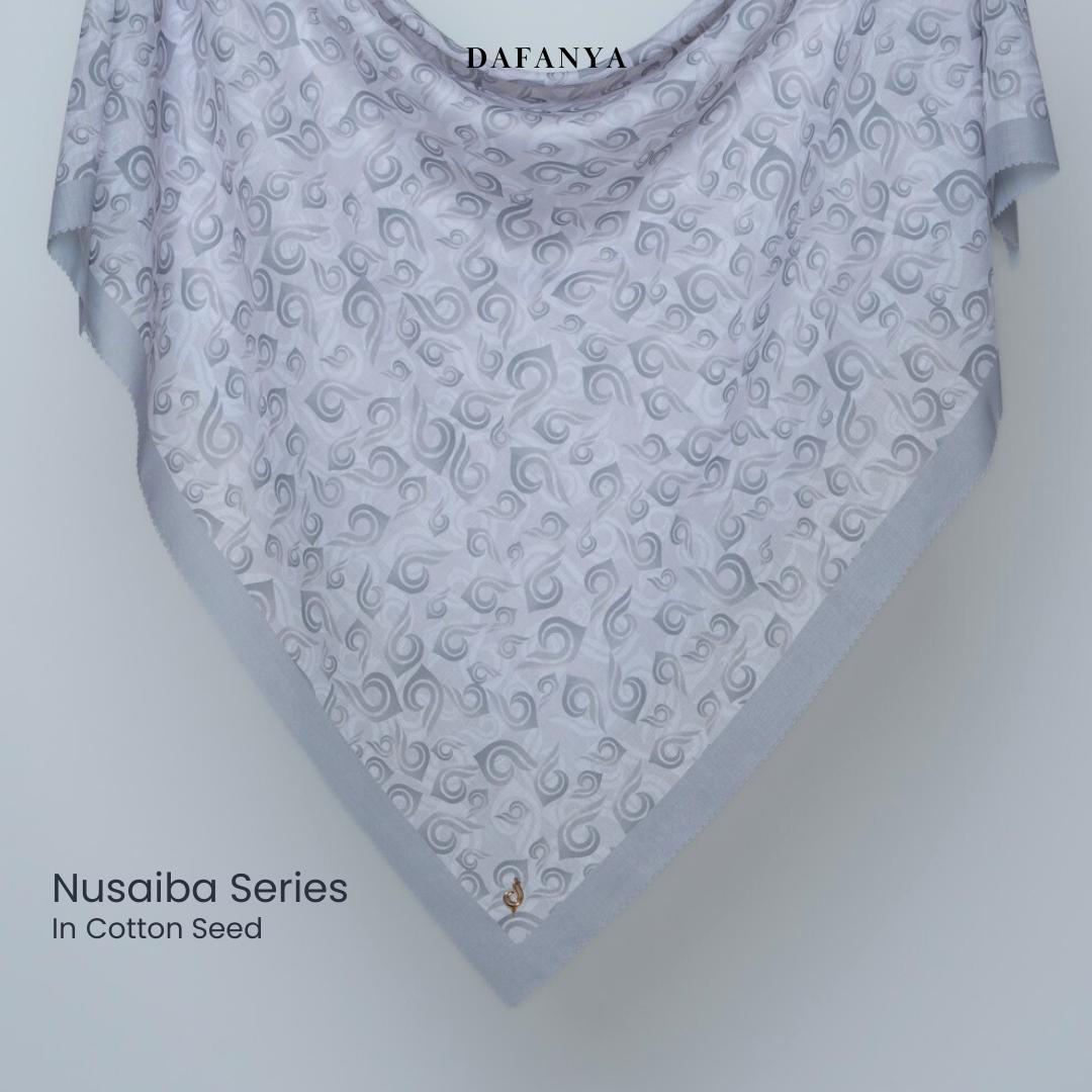 𝐃𝐀𝐅𝐀𝐍𝐘𝐀 - Nusaiba Series Jilbab Motif Monogram Kerudung Segi Empat Hijab Scarf bahan Voal Laser Cut