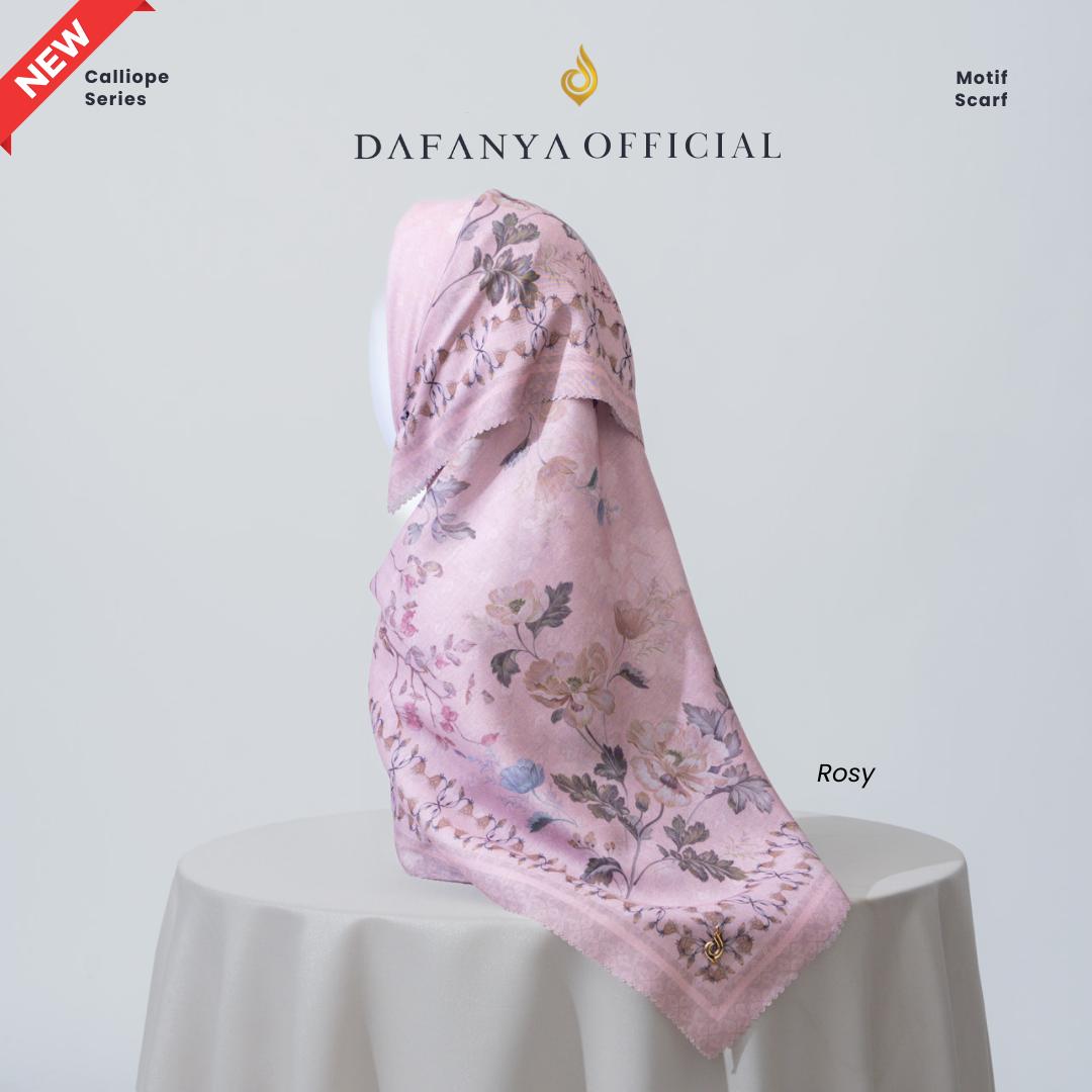 𝐃𝐀𝐅𝐀𝐍𝐘𝐀 - Calliope Series Jilbab Motif Floral Kerudung Segi Empat Hijab Scarf bahan Voal Laser Cut