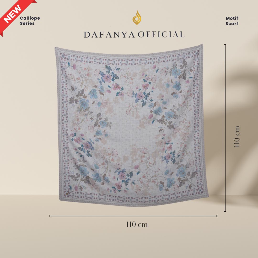 𝐃𝐀𝐅𝐀𝐍𝐘𝐀 - Calliope Series Jilbab Motif Floral Kerudung Segi Empat Hijab Scarf bahan Voal Laser Cut