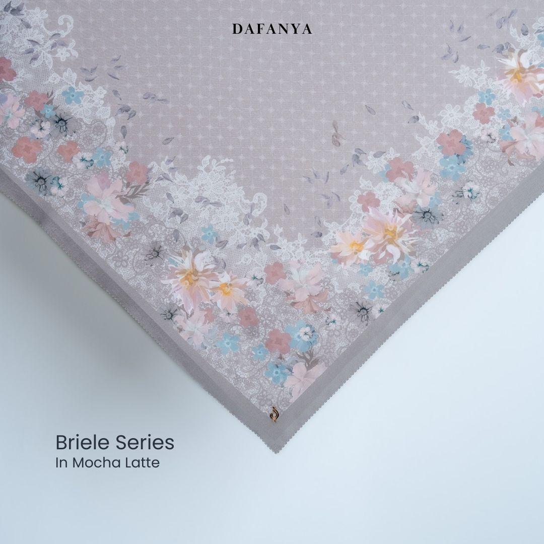 𝐃𝐀𝐅𝐀𝐍𝐘𝐀 - Brielle Series Jilbab Motif Floral Kerudung Segi Empat Hijab Scarf bahan Voal Laser Cut