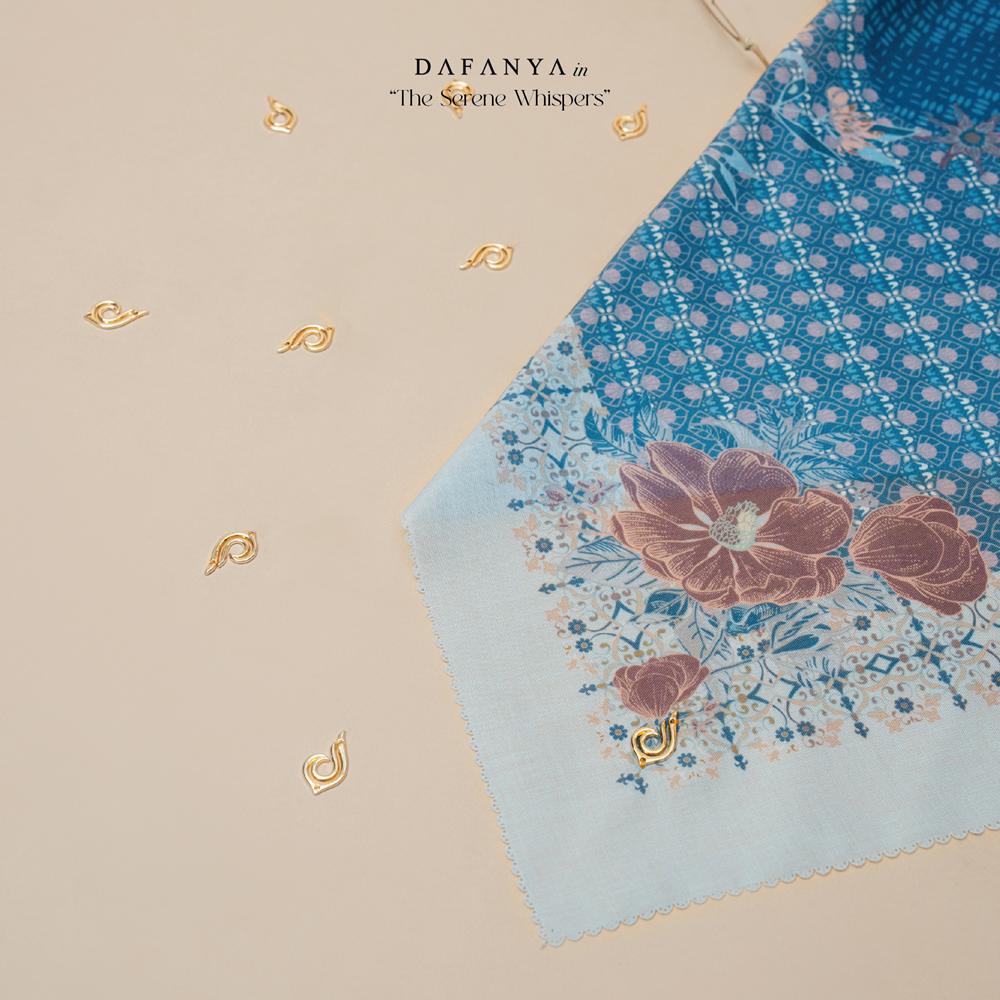 𝐃𝐀𝐅𝐀𝐍𝐘𝐀 - Sylvana Series Jilbab Motif Floral Kerudung Segi Empat Hijab Scarf bahan Voal Laser Cut