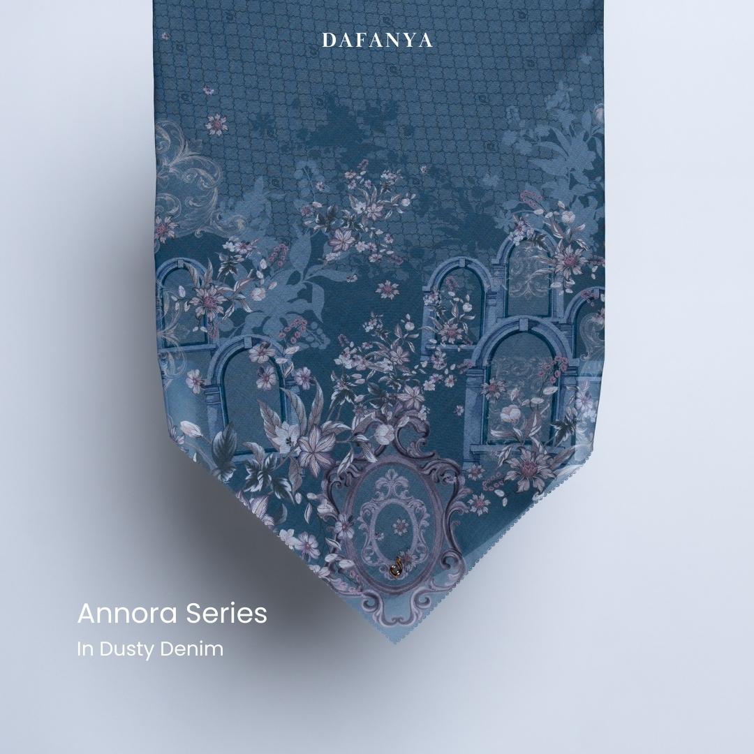 𝐃𝐀𝐅𝐀𝐍𝐘𝐀 - Annora Series Jilbab Motif Floral Kerudung Segi Empat Hijab Scarf bahan Voal Laser Cut