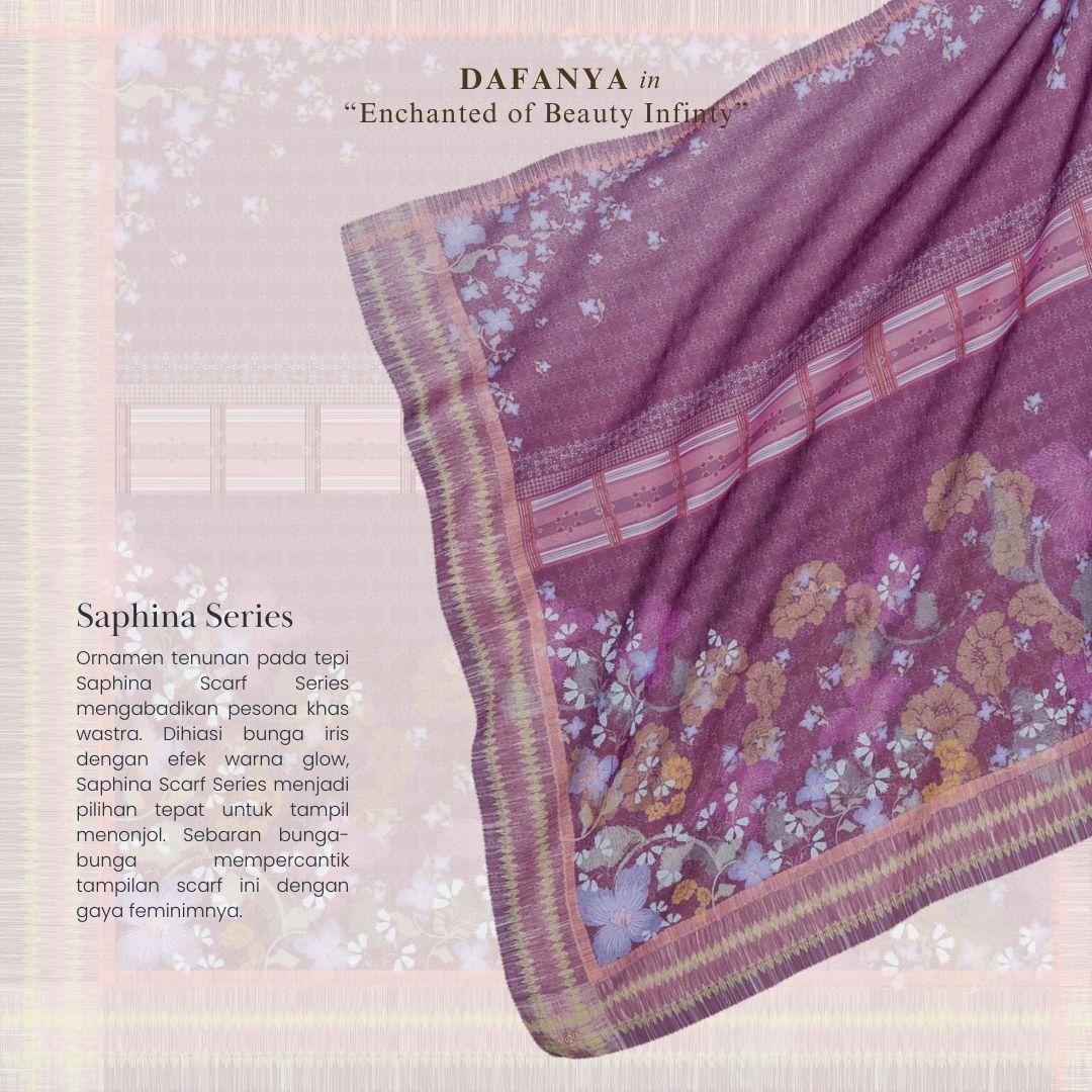 𝐃𝐀𝐅𝐀𝐍𝐘𝐀 - Saphina Series Jilbab Motif Floral Kerudung Segi Empat Hijab Scarf bahan Voal Laser Cut
