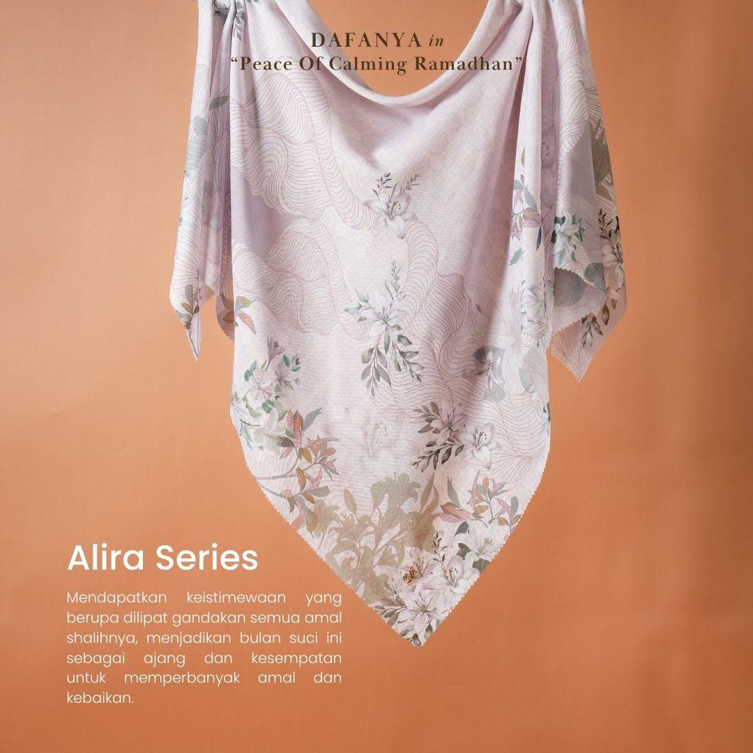 𝐃𝐀𝐅𝐀𝐍𝐘𝐀 - Alira Series Jilbab Motif Floral Kerudung Segi Empat Hijab Scarf bahan Voal Laser Cut