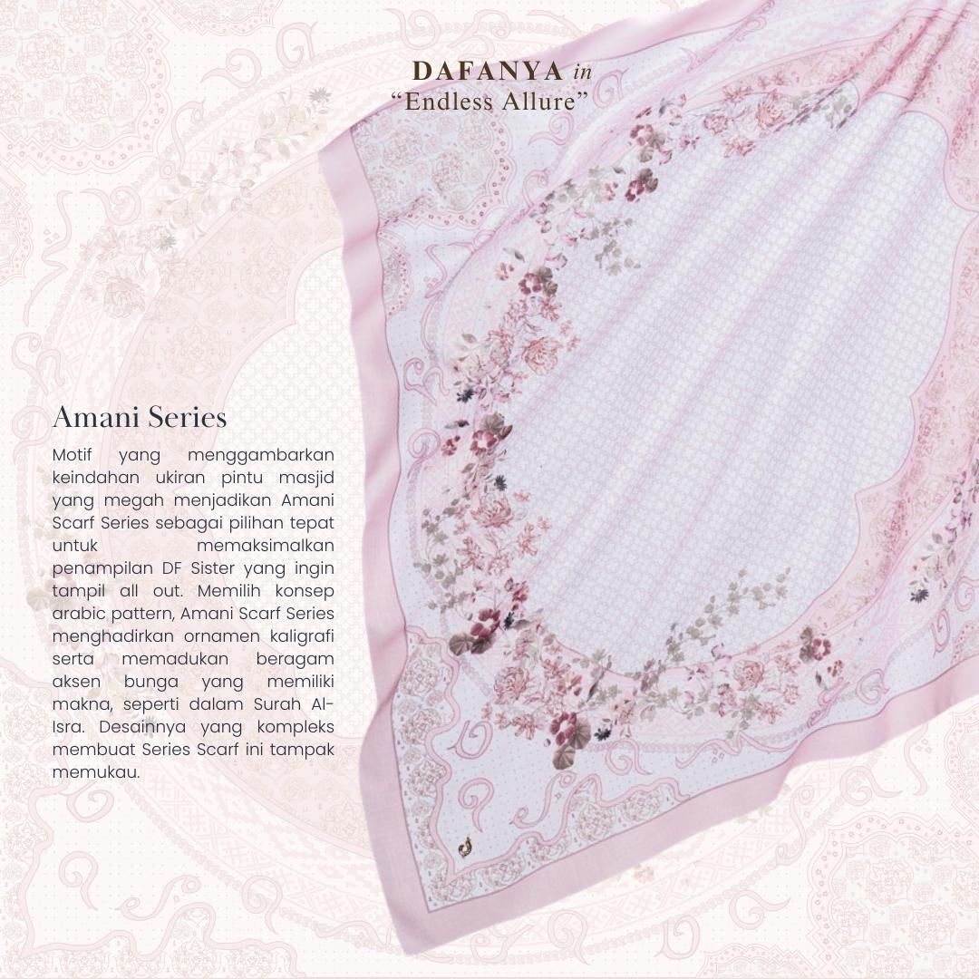 𝐃𝐀𝐅𝐀𝐍𝐘𝐀 - Amani Series Jilbab Motif Floral Kerudung Segi Empat Hijab Scarf bahan Voal Laser Cut
