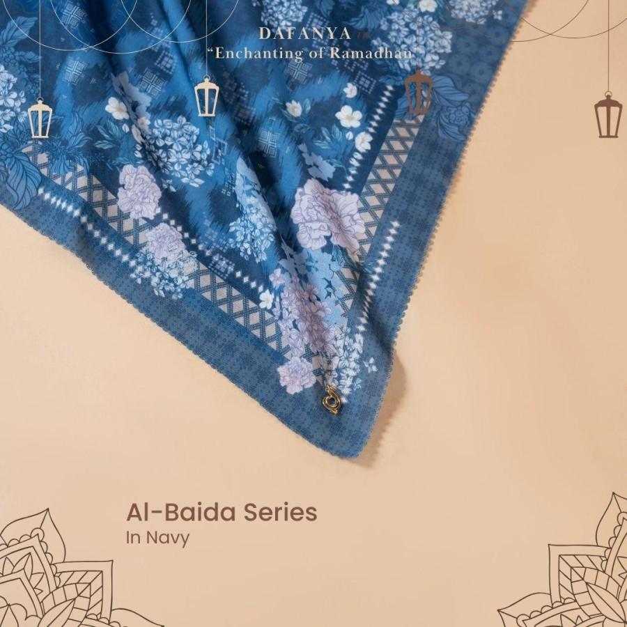 𝐃𝐀𝐅𝐀𝐍𝐘𝐀 - Al-Baida Series Jilbab Motif Floral Kerudung Segi Empat Hijab Scarf bahan Voal Laser Cut