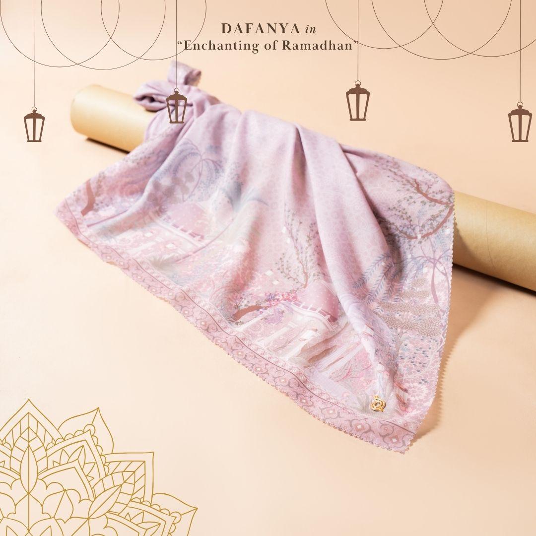 𝐃𝐀𝐅𝐀𝐍𝐘𝐀 - Al-Qadr Series Jilbab Motif Floral Kerudung Segi Empat Hijab Scarf bahan Voal Laser Cut