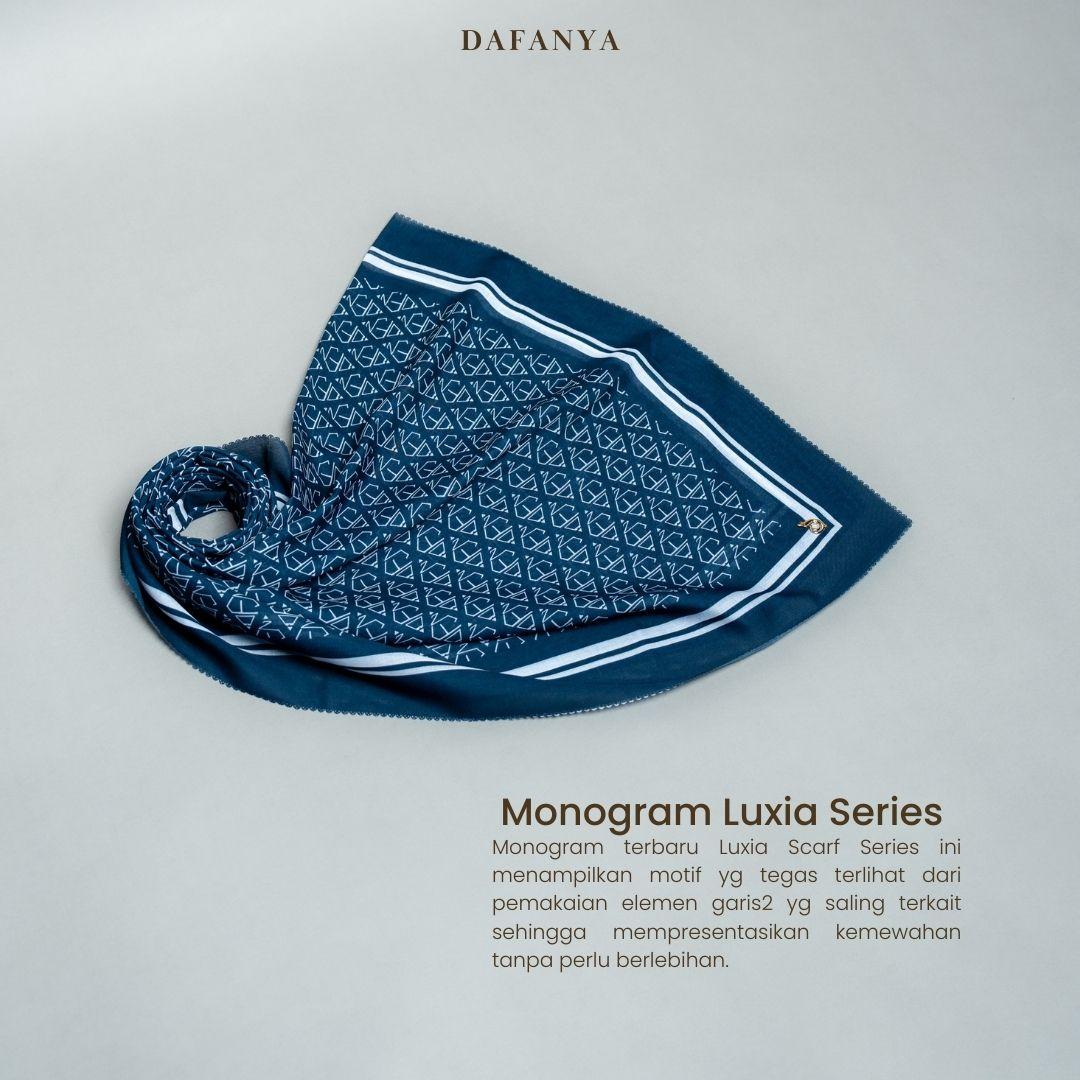 𝐃𝐀𝐅𝐀𝐍𝐘𝐀 - Luxia Series Jilbab Motif Monogram Kerudung Segi Empat Hijab Scarf bahan Voal Laser Cut