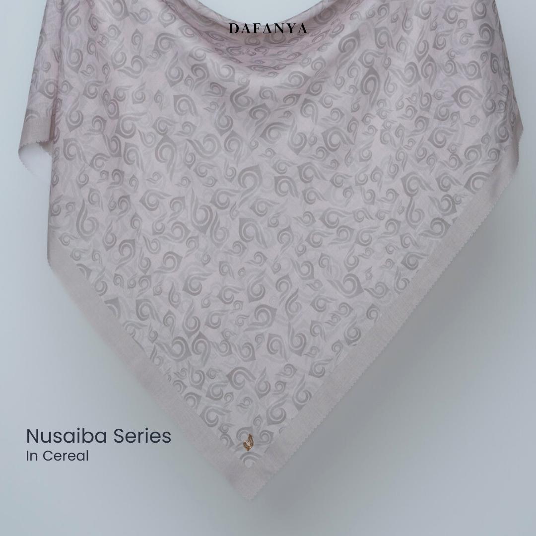 𝐃𝐀𝐅𝐀𝐍𝐘𝐀 - Nusaiba Series Jilbab Motif Monogram Kerudung Segi Empat Hijab Scarf bahan Voal Laser Cut