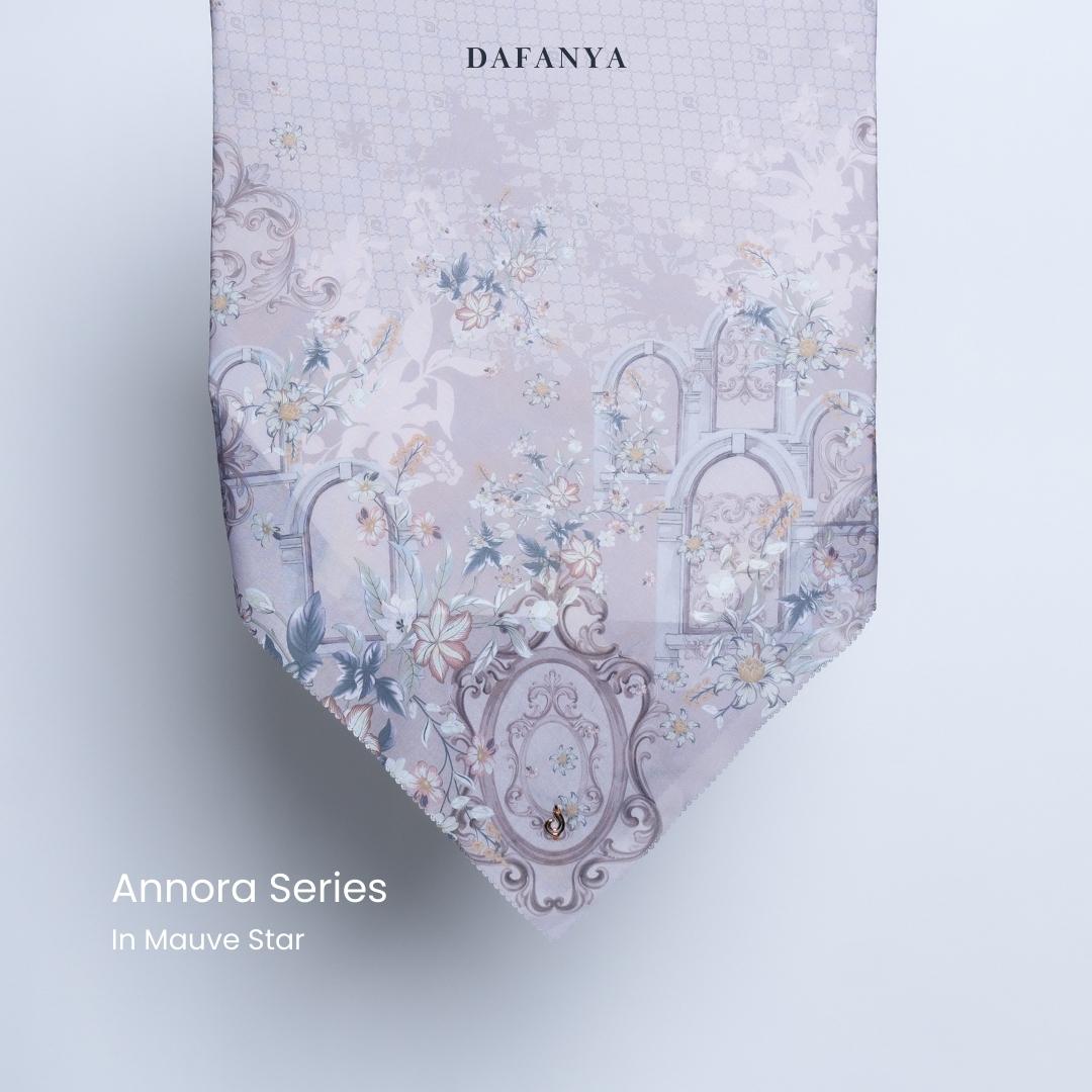 𝐃𝐀𝐅𝐀𝐍𝐘𝐀 - Annora Series Jilbab Motif Floral Kerudung Segi Empat Hijab Scarf bahan Voal Laser Cut