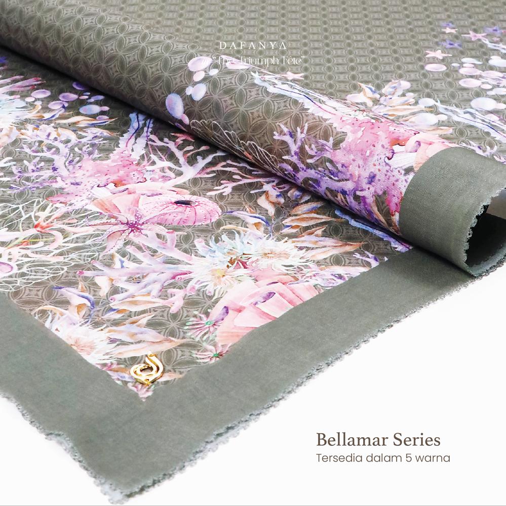 𝐃𝐀𝐅𝐀𝐍𝐘𝐀 - Bellamar Series Jilbab Motif Underwater Kerudung Segi Empat Hijab Scarf bahan Voal Laser Cut