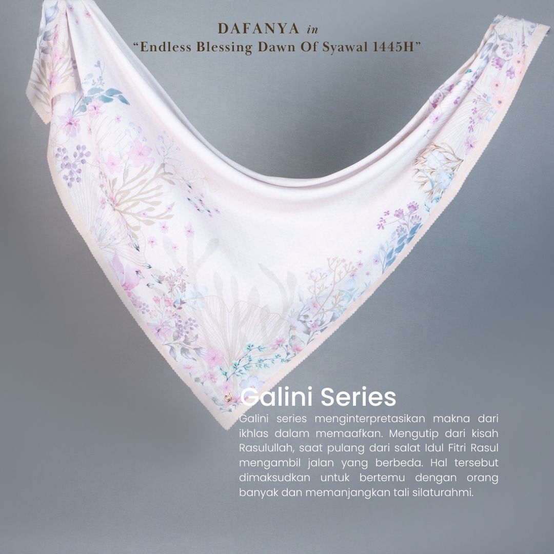 𝐃𝐀𝐅𝐀𝐍𝐘𝐀 - Galini Series Jilbab Motif Floral Kerudung Segi Empat Hijab Scarf bahan Voal Laser Cut