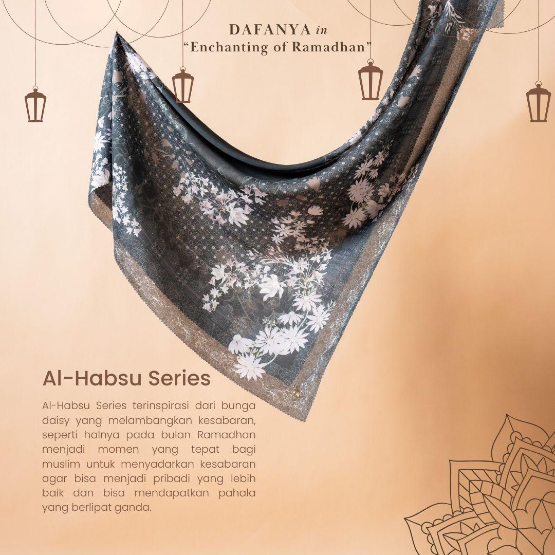 𝐃𝐀𝐅𝐀𝐍𝐘𝐀 - Al-Habsu Series Jilbab Motif Floral Kerudung Segi Empat Hijab Scarf bahan Voal Laser Cut
