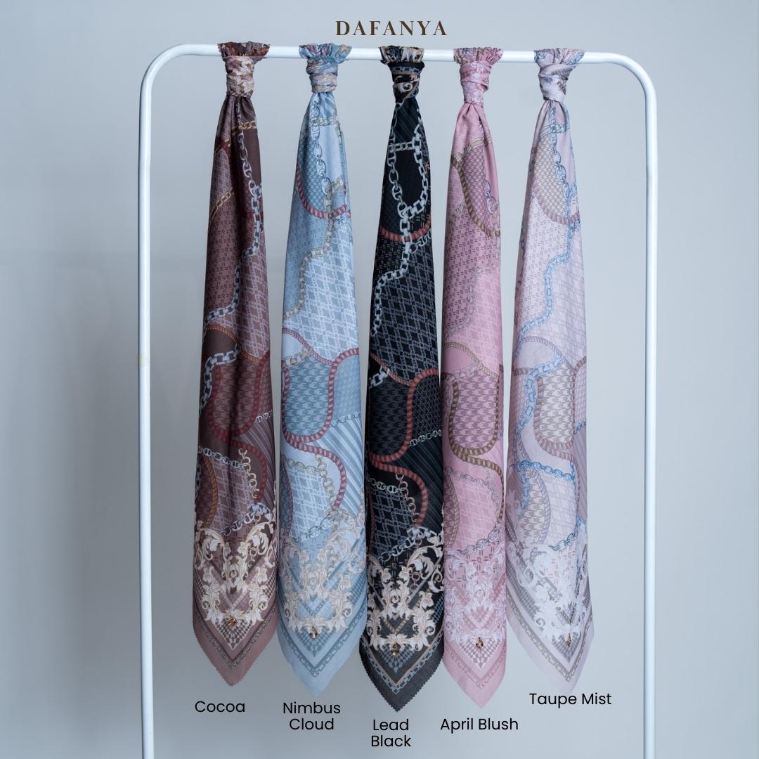 𝐃𝐀𝐅𝐀𝐍𝐘𝐀 - Oricon Series Jilbab Motif Monogram Kerudung Segi Empat Hijab Scarf bahan Voal Lasercut