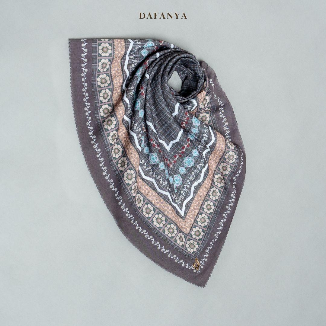 𝐃𝐀𝐅𝐀𝐍𝐘𝐀 - Erika Series Jilbab Motif Ethnic Kerudung Segi Empat Hijab Scarf bahan Voal Laser Cut