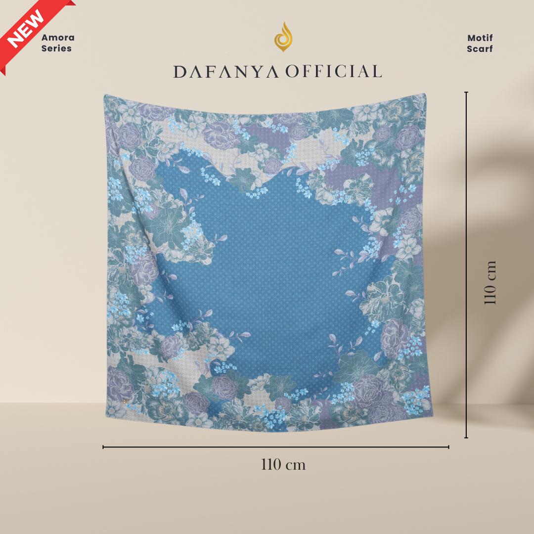 𝐃𝐀𝐅𝐀𝐍𝐘𝐀 - Amora Series Jilbab Motif Floral Kerudung Segi Empat Hijab Scarf bahan Voal Laser Cut