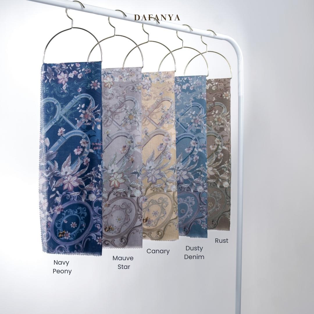 𝐃𝐀𝐅𝐀𝐍𝐘𝐀 - Annora Series Jilbab Motif Floral Kerudung Segi Empat Hijab Scarf bahan Voal Laser Cut
