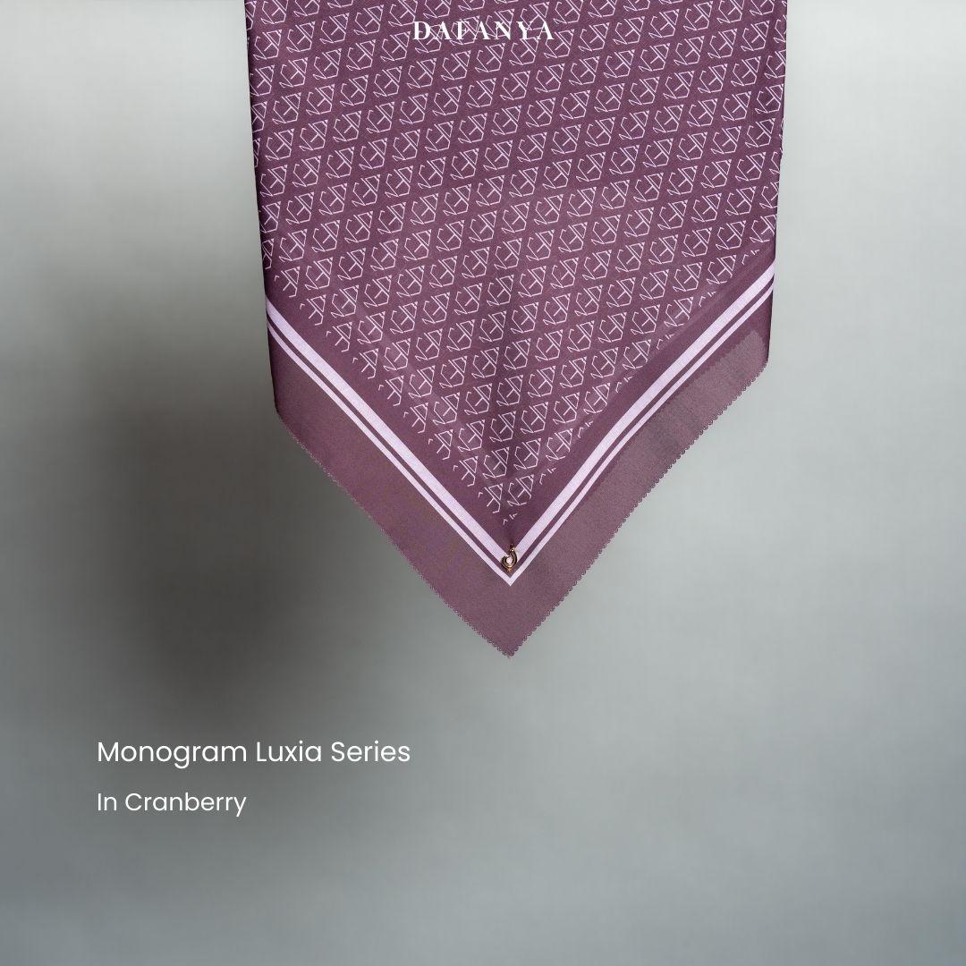 𝐃𝐀𝐅𝐀𝐍𝐘𝐀 - Luxia Series Jilbab Motif Monogram Kerudung Segi Empat Hijab Scarf bahan Voal Laser Cut