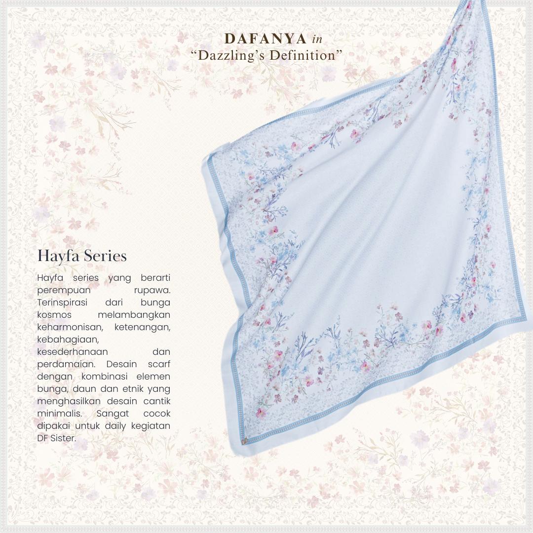 𝐃𝐀𝐅𝐀𝐍𝐘𝐀 - Hayfa Series Jilbab Motif Floral Kerudung Segi Empat Hijab Scarf bahan Voal Laser Cut