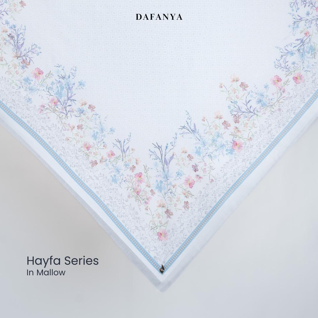 𝐃𝐀𝐅𝐀𝐍𝐘𝐀 - Hayfa Series Jilbab Motif Floral Kerudung Segi Empat Hijab Scarf bahan Voal Laser Cut
