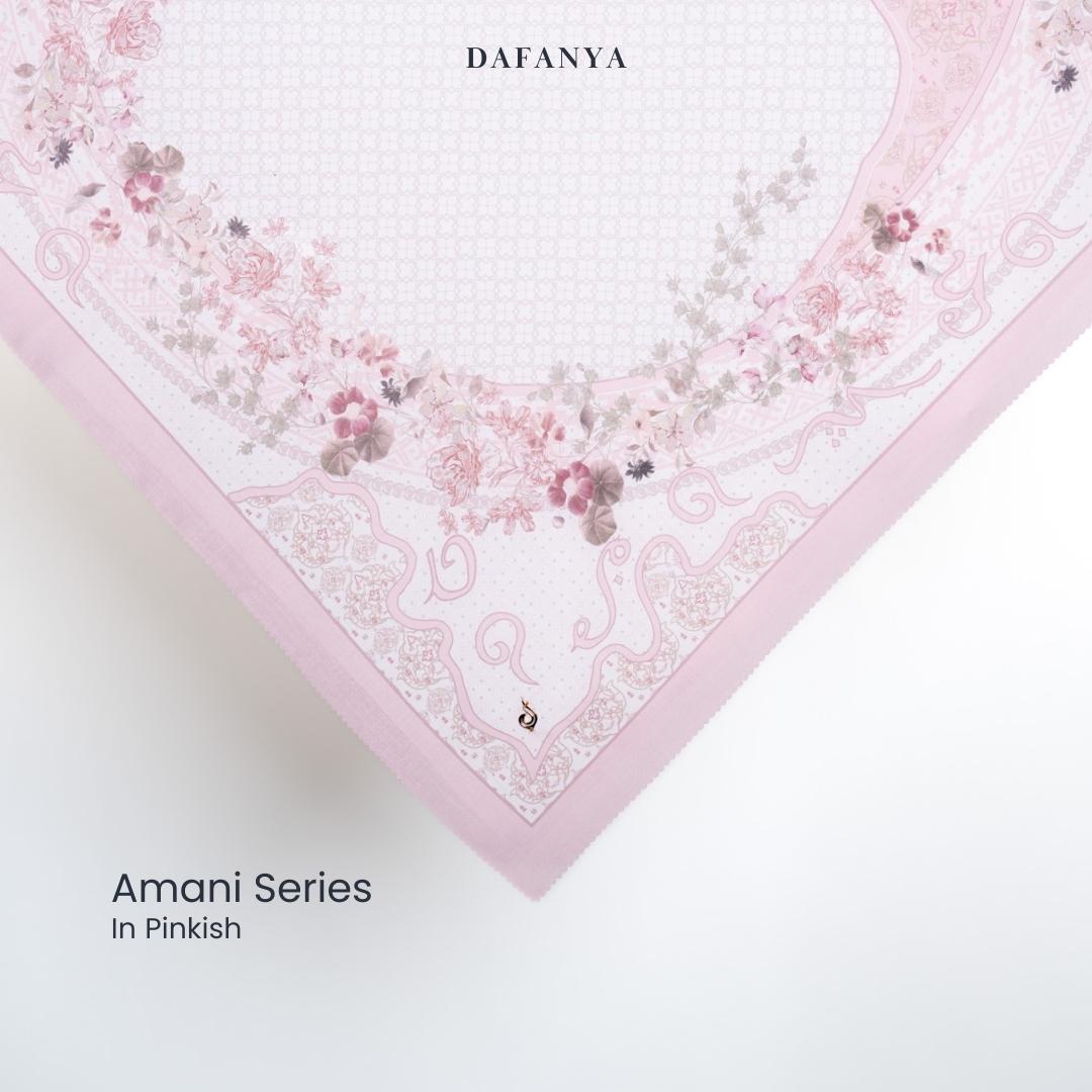 𝐃𝐀𝐅𝐀𝐍𝐘𝐀 - Amani Series Jilbab Motif Floral Kerudung Segi Empat Hijab Scarf bahan Voal Laser Cut