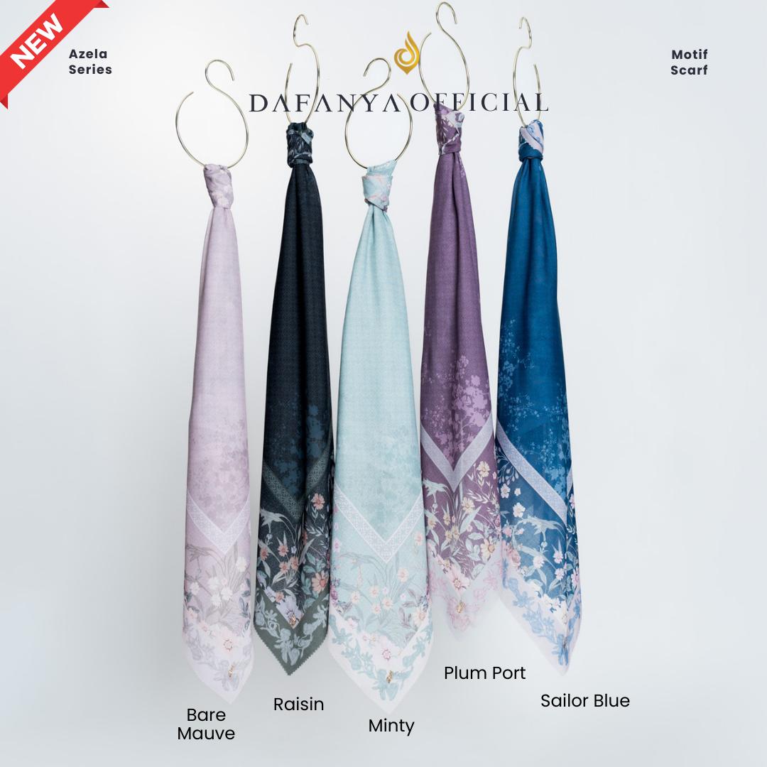 𝐃𝐀𝐅𝐀𝐍𝐘𝐀 - Azela Series Jilbab Motif Floral Kerudung Segi Empat Hijab Scarf bahan Voal Laser Cut