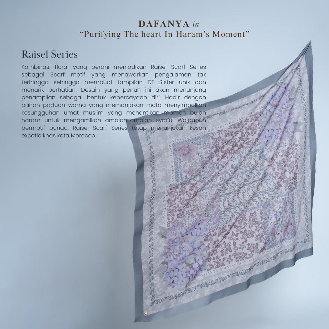 𝐃𝐀𝐅𝐀𝐍𝐘𝐀 - Raisel Series Jilbab Motif Floral Kerudung Segi Empat Hijab Scarf bahan Voal Laser Cut