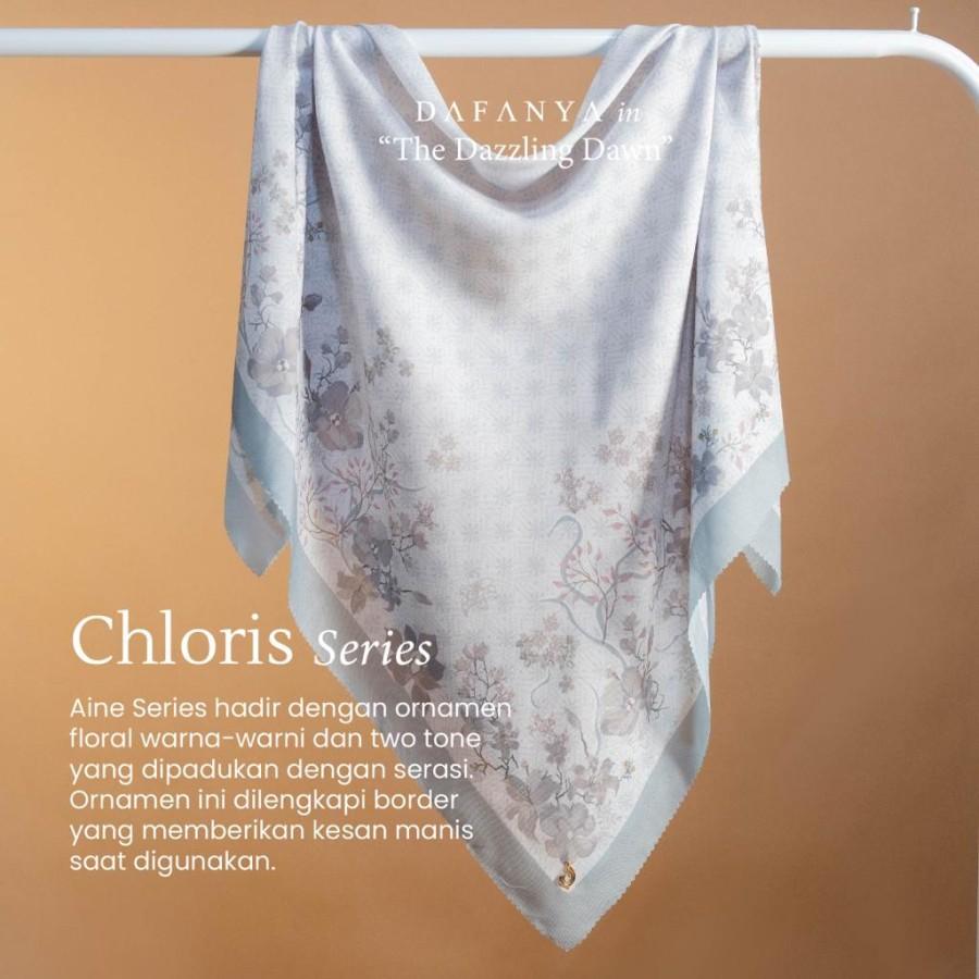 𝐃𝐀𝐅𝐀𝐍𝐘𝐀 - Chloris Series Jilbab Motif Floral Kerudung Segi Empat Hijab Scarf bahan Voal Laser Cut