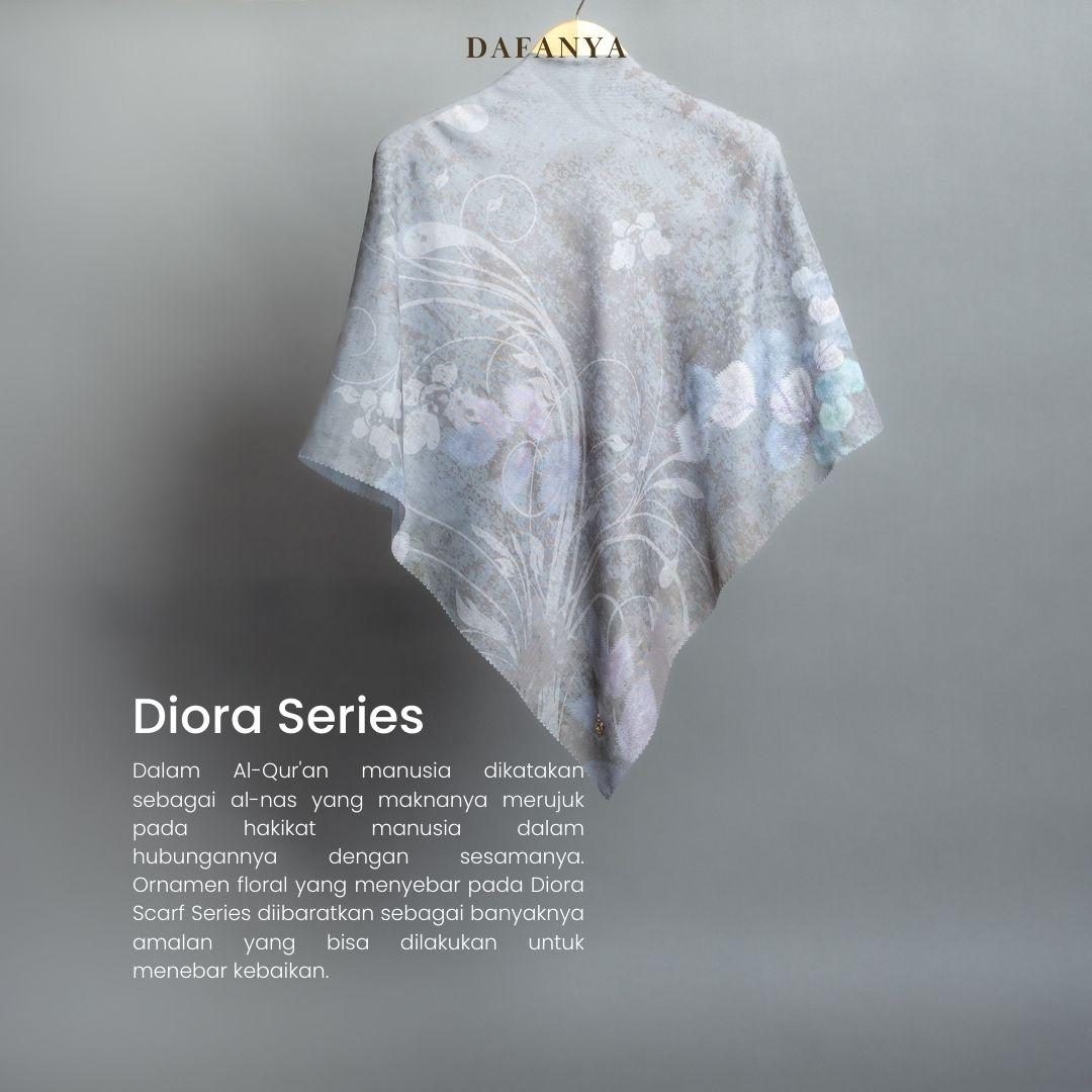 𝐃𝐀𝐅𝐀𝐍𝐘𝐀 - Diora Series Jilbab Motif Floral Kerudung Segi Empat Hijab Scarf bahan Voal Laser Cut