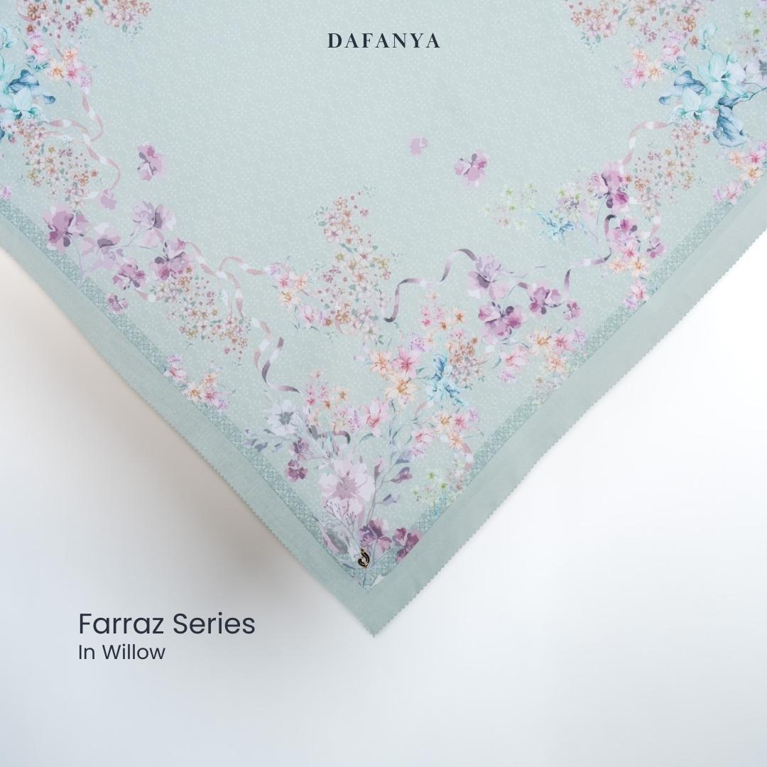 𝐃𝐀𝐅𝐀𝐍𝐘𝐀 - Farraz Series Jilbab Motif Floral Kerudung Segi Empat Hijab Scarf bahan Voal Laser Cut