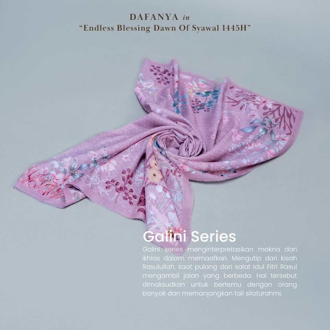 𝐃𝐀𝐅𝐀𝐍𝐘𝐀 - Galini Series Jilbab Motif Floral Kerudung Segi Empat Hijab Scarf bahan Voal Laser Cut