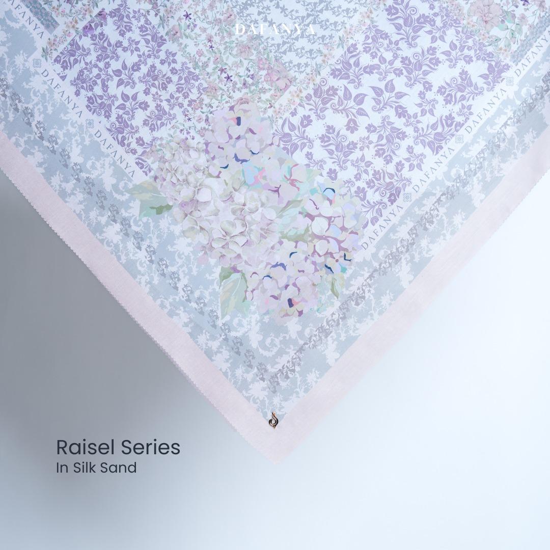 𝐃𝐀𝐅𝐀𝐍𝐘𝐀 - Raisel Series Jilbab Motif Floral Kerudung Segi Empat Hijab Scarf bahan Voal Laser Cut