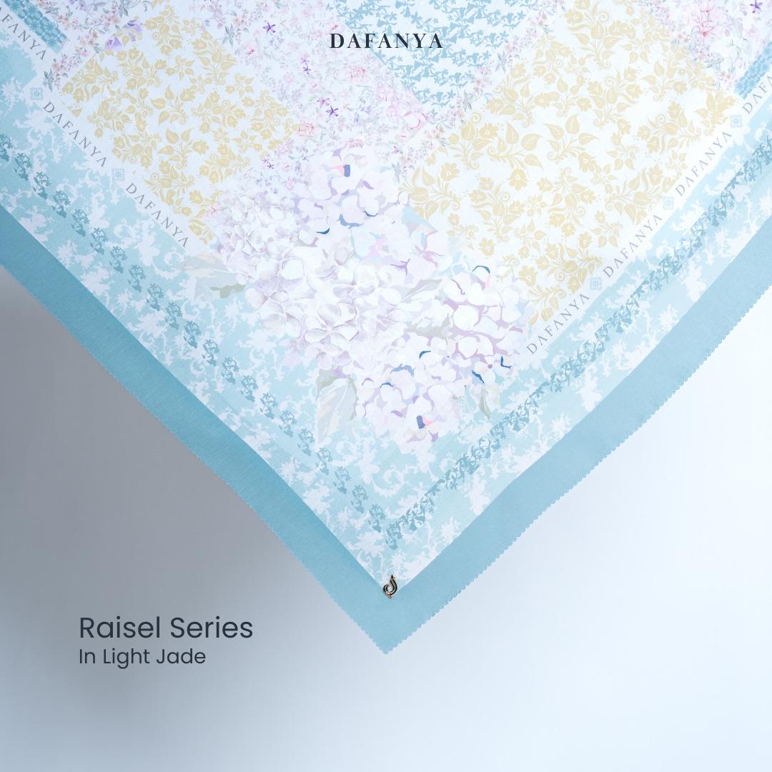 𝐃𝐀𝐅𝐀𝐍𝐘𝐀 - Raisel Series Jilbab Motif Floral Kerudung Segi Empat Hijab Scarf bahan Voal Laser Cut
