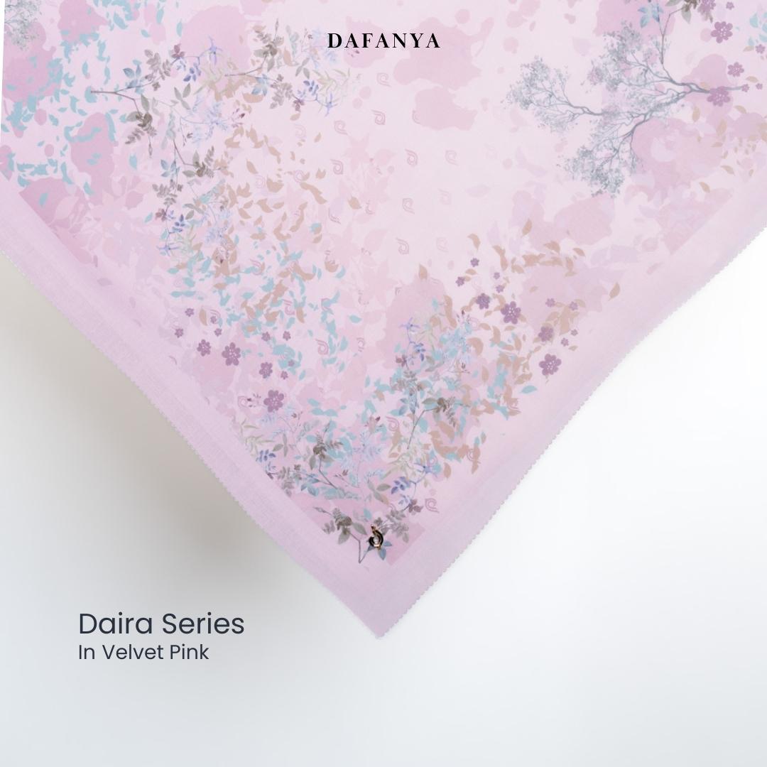 𝐃𝐀𝐅𝐀𝐍𝐘𝐀 - Daira Series Jilbab Motif Floral Kerudung Segi Empat Hijab Scarf bahan Voal Laser Cut