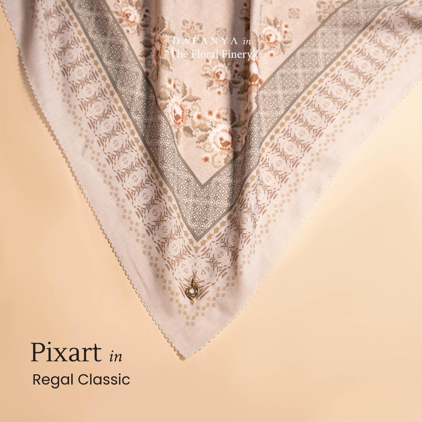 𝐃𝐀𝐅𝐀𝐍𝐘𝐀 - Syari 130x130 Pixart Series Jilbab Motif Floral Kerudung Segi Empat Hijab Scarf bahan Voal Laser Cut