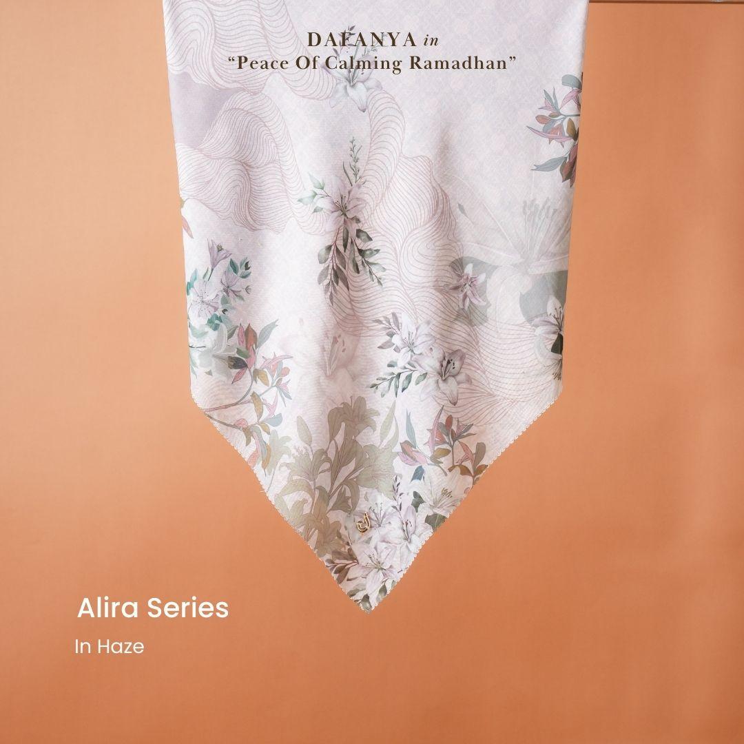 𝐃𝐀𝐅𝐀𝐍𝐘𝐀 - Alira Series Jilbab Motif Floral Kerudung Segi Empat Hijab Scarf bahan Voal Laser Cut