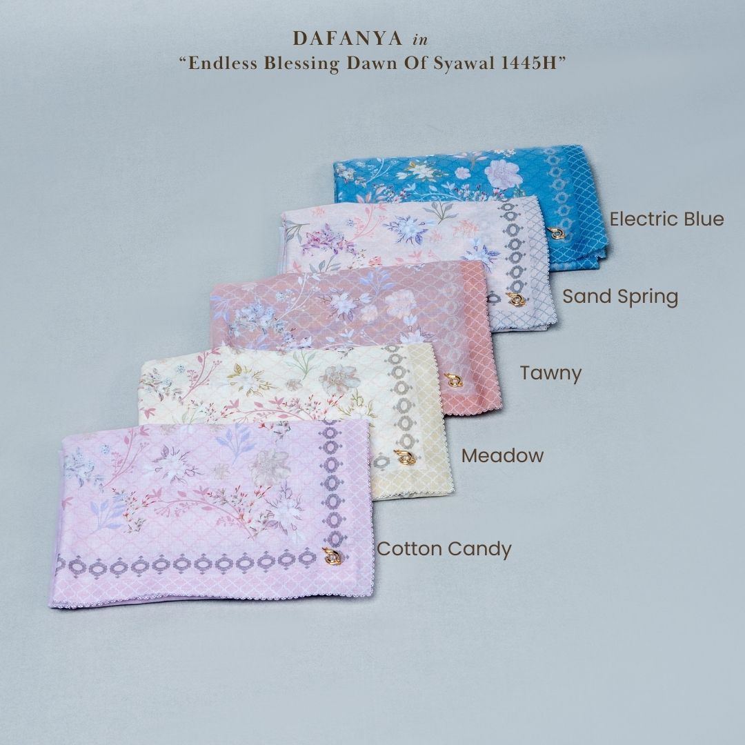 𝐃𝐀𝐅𝐀𝐍𝐘𝐀 - Celeste Series Jilbab Motif Floral Kerudung Segi Empat Hijab Scarf bahan Voal Laser Cut