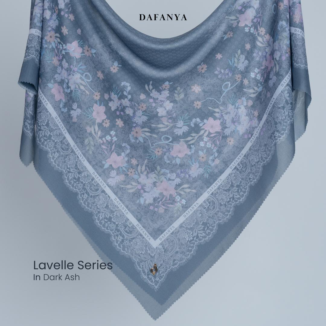 𝐃𝐀𝐅𝐀𝐍𝐘𝐀 - Lavelle Series Jilbab Motif Monogram Kerudung Segi Empat Hijab Scarf bahan Voal Laser Cut