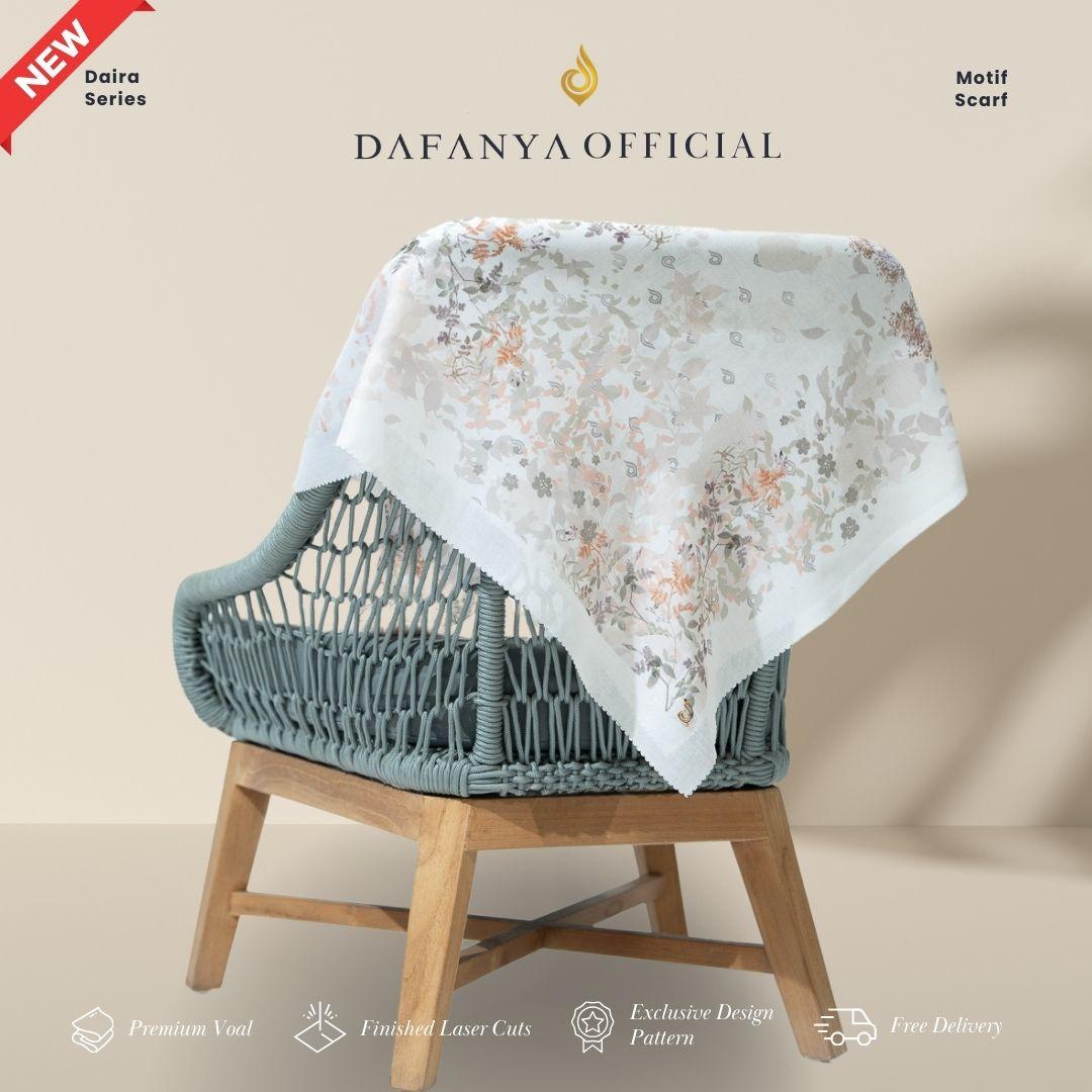 𝐃𝐀𝐅𝐀𝐍𝐘𝐀 - Daira Series Jilbab Motif Floral Kerudung Segi Empat Hijab Scarf bahan Voal Laser Cut