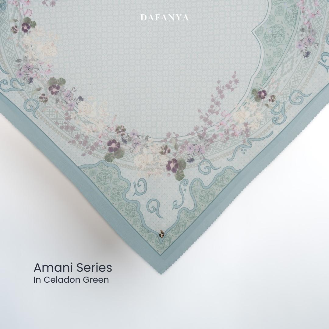 𝐃𝐀𝐅𝐀𝐍𝐘𝐀 - Amani Series Jilbab Motif Floral Kerudung Segi Empat Hijab Scarf bahan Voal Laser Cut